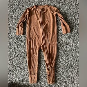 Little Sleepies Ribbed Caramel Zippy